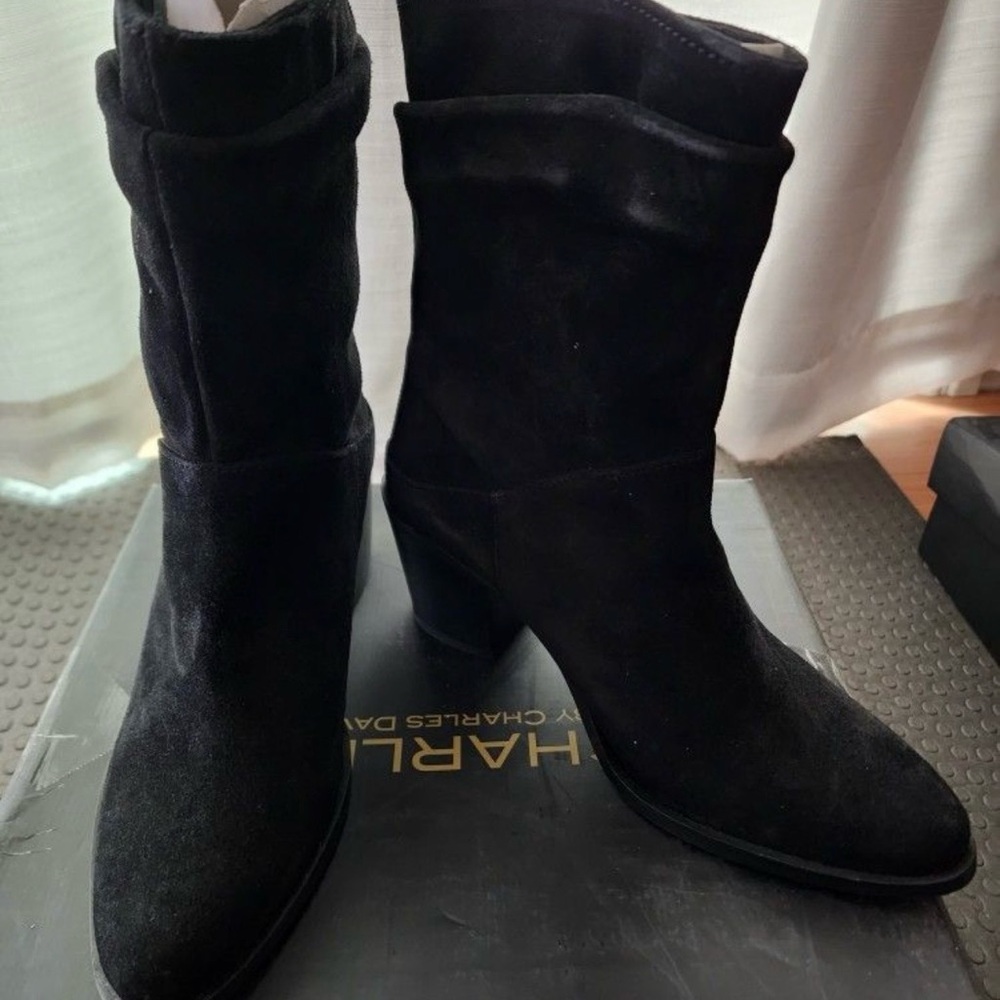Harley-Davidson Black Suede Heeled Boots